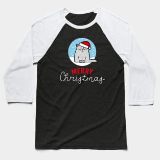 Merry Christmas Santa Cat - Cute Cat Lover Baseball T-Shirt